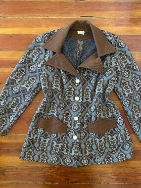 70s True Vintage Deadstock Maximalist Mod Gogo Western Pearlescent Button Coat